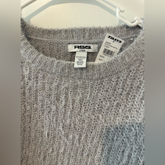 NWT- RSQ Crop Lurex Pullover Knit Sweater - Picture 13 of 14